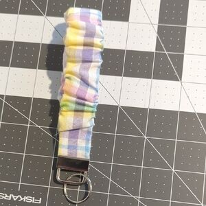 Pastel Plaid Scrunchie Wristlet